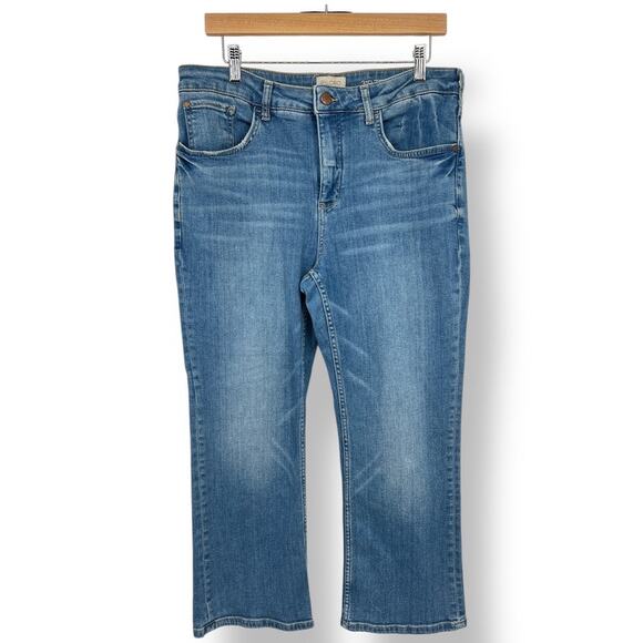 Pilcro The Yaya Medium Wash Kick Flare Denim Jeans Women's 31 Petite - Picture 1 of 8